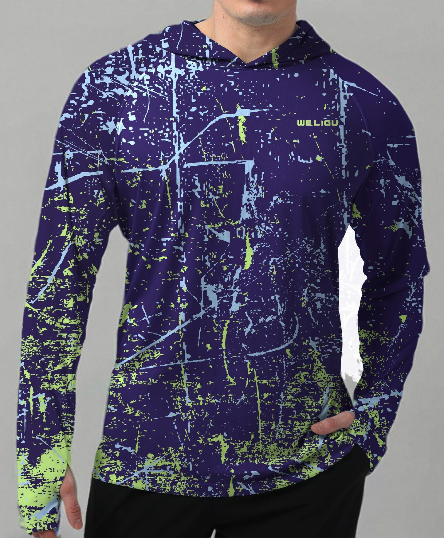 Purple Splash-Ink UPF 50+ Sunscreen Hoodie