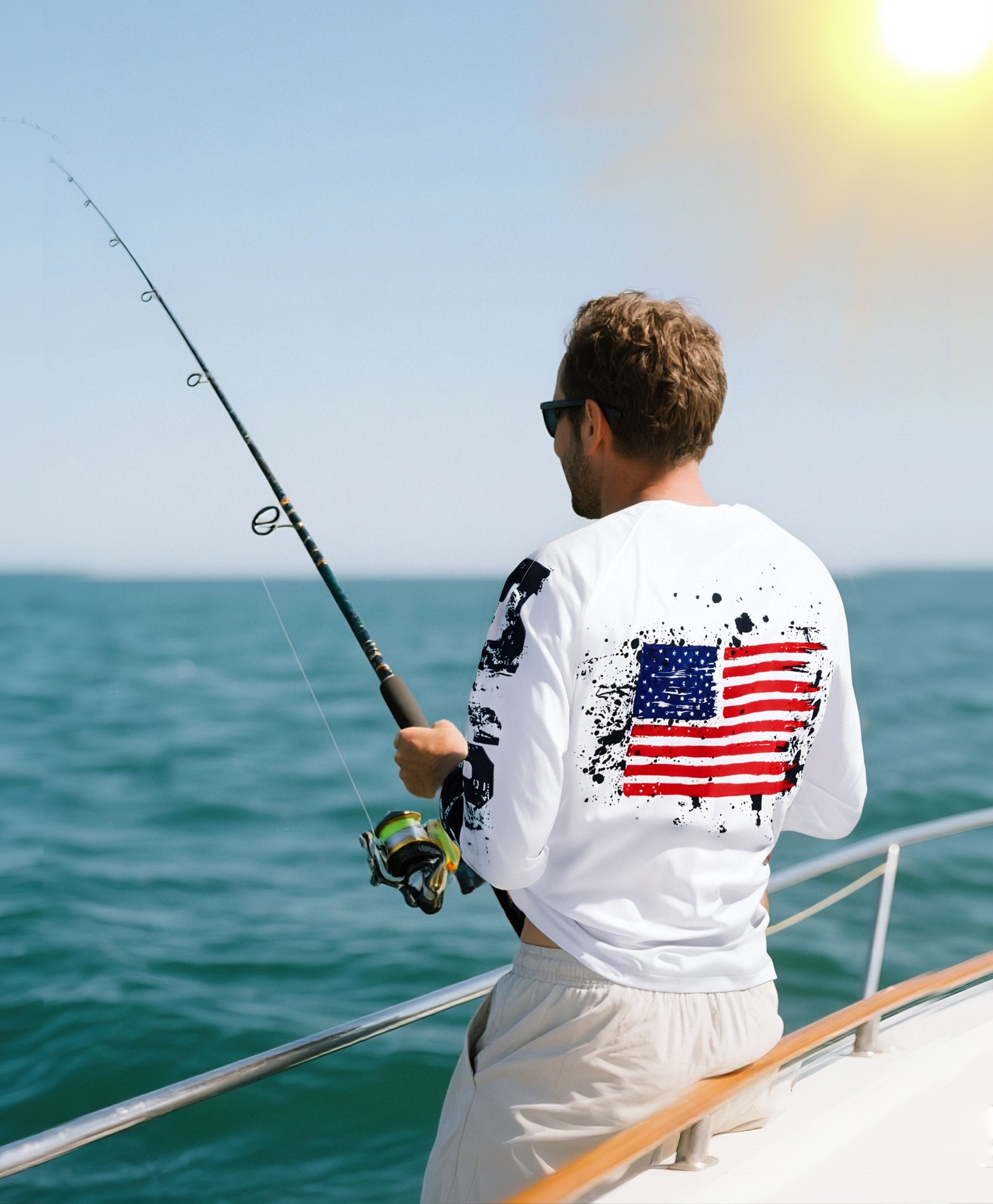 New White-Flag Design UPF 50+ Sunscreen Shirt