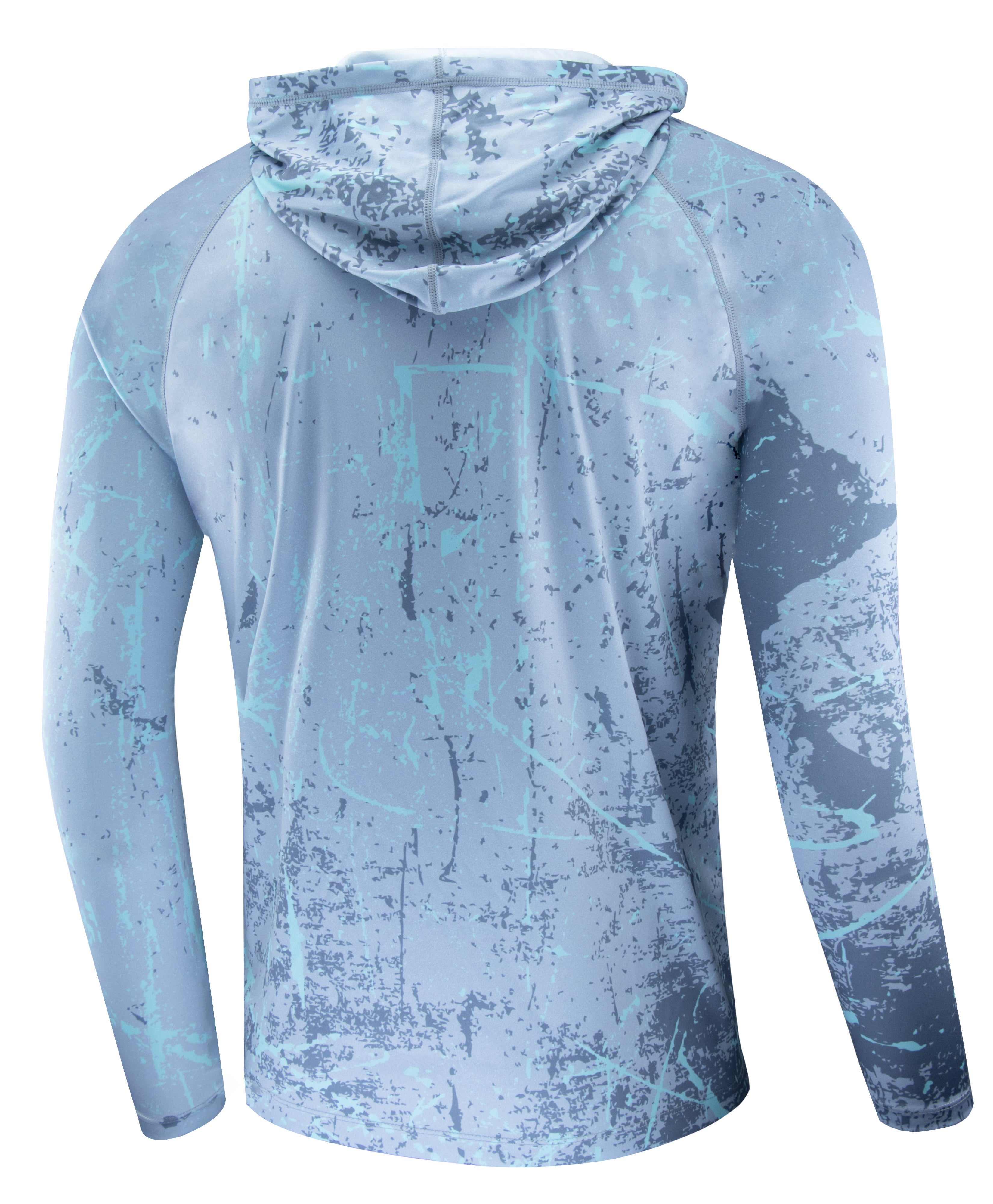 Light Grey Splash-Ink UPF 50+ Sunscreen Hoodie