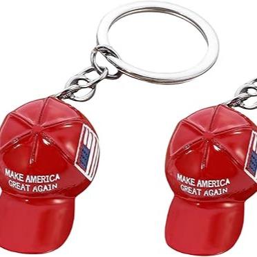 Hat Metal Keychain Baseball Cap Keychain,Metal Key Chain Keychain Ring with USA Flag,Flag Hat Metal Key Chain