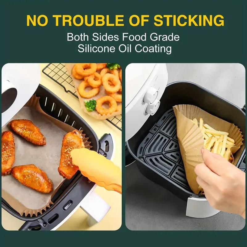Disposable Air Fryer Baking Paper Liners (100pcs), Non-stick, Oil-proof Parchment Paper, Easy Cleaning, Perfect for Cooking & Roasting