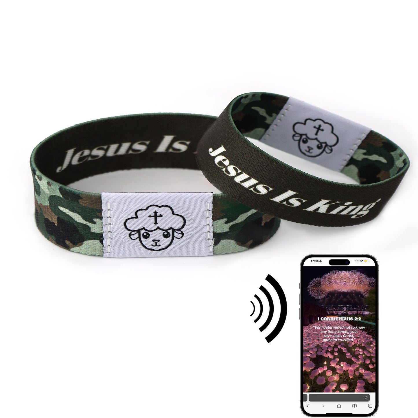 FaithWrist Daily Bible Verse Bracelet - Waterproof, Stretchable & Reversible with Upgraded Chip for Enhanced Performance