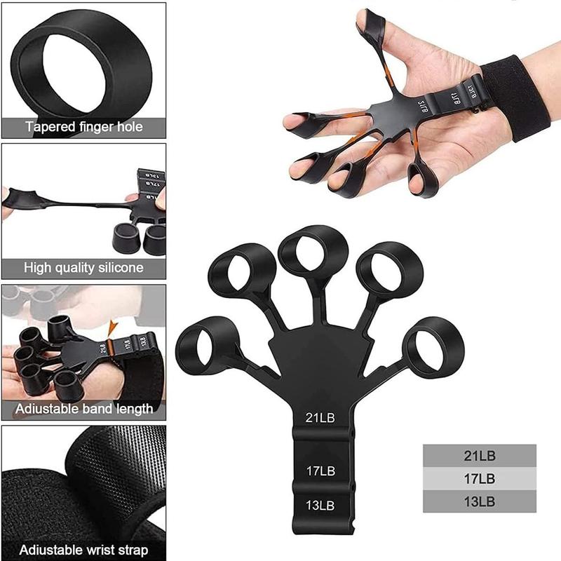 Adjustable Hand Grip Strengthener, 2-Pack Finger Exerciser and Stretcher for Strength Training and Hand Rehab, Portable Home Gym Tool for Anxiety Relief, Summer or Fall Gift for Men
