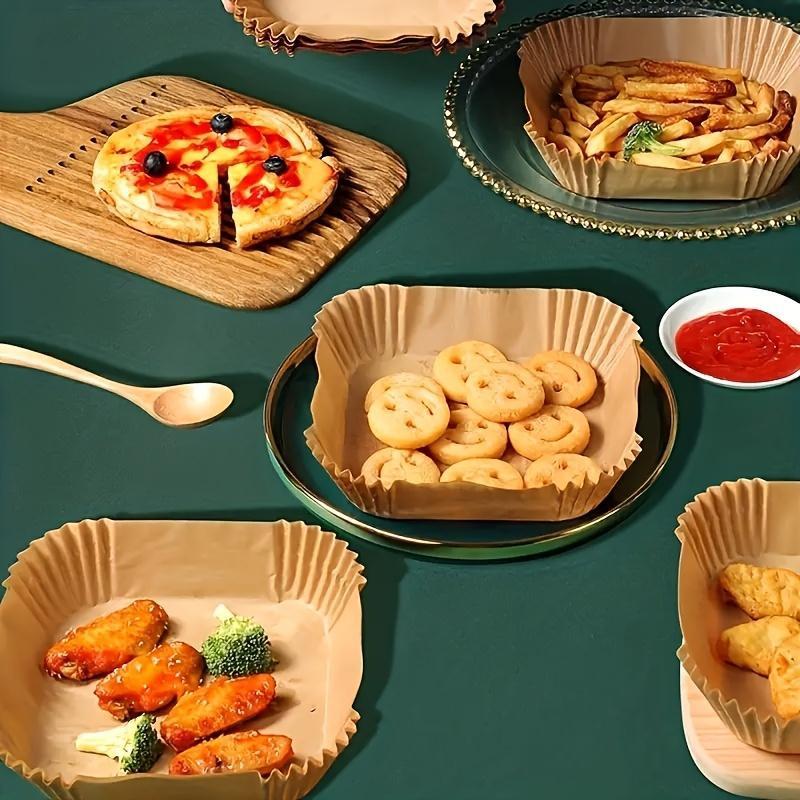 Disposable Air Fryer Baking Paper Liners (100pcs), Non-stick, Oil-proof Parchment Paper, Easy Cleaning, Perfect for Cooking & Roasting