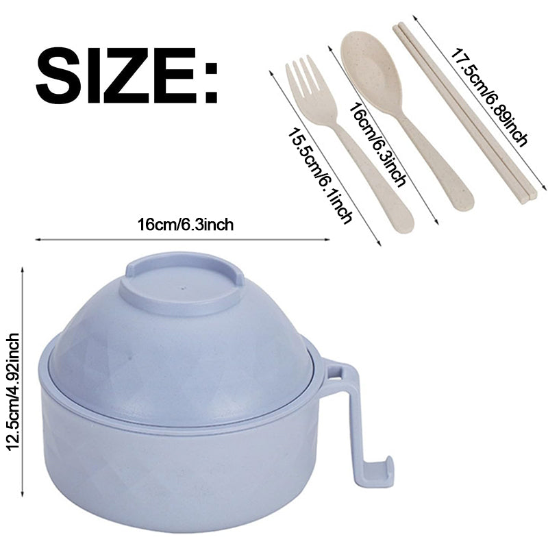 Ramen Bowl Set with Chopsticks, Microwave Safe Noodle Bowl, Ideal for Dorm Rooms, Apartments, and Quick Meal Preparation