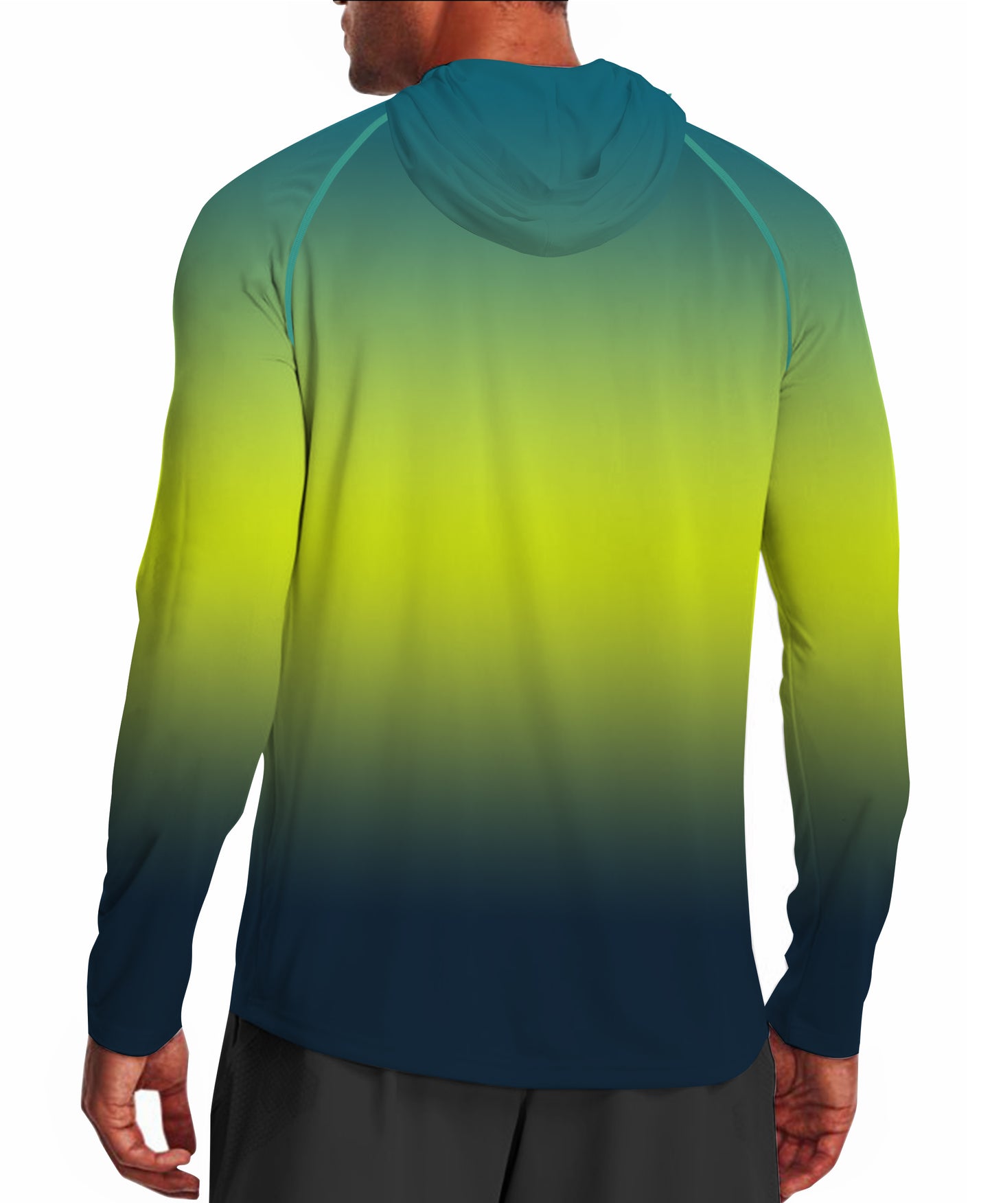 Blue-Green Gradient UPF 50+ Sunscreen Hoodie