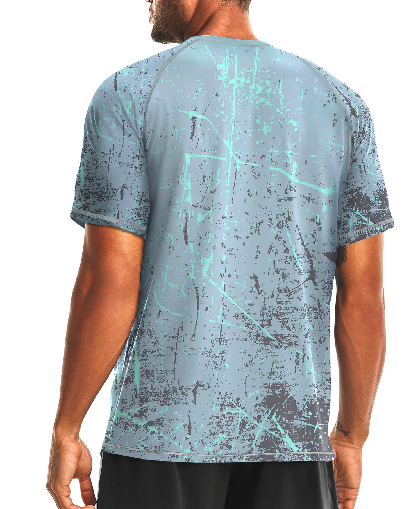 Light Grey Splash-Ink UPF 50+ Sunscreen T-Shirt