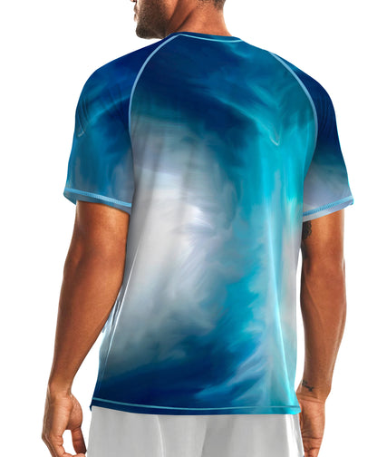 Tie Dye Blue Gradient UPF 50+ Sunscreen T-Shirt