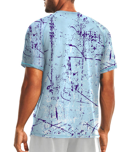 Sky Blue Splash-Ink UPF 50+ Sunscreen T-Shirt