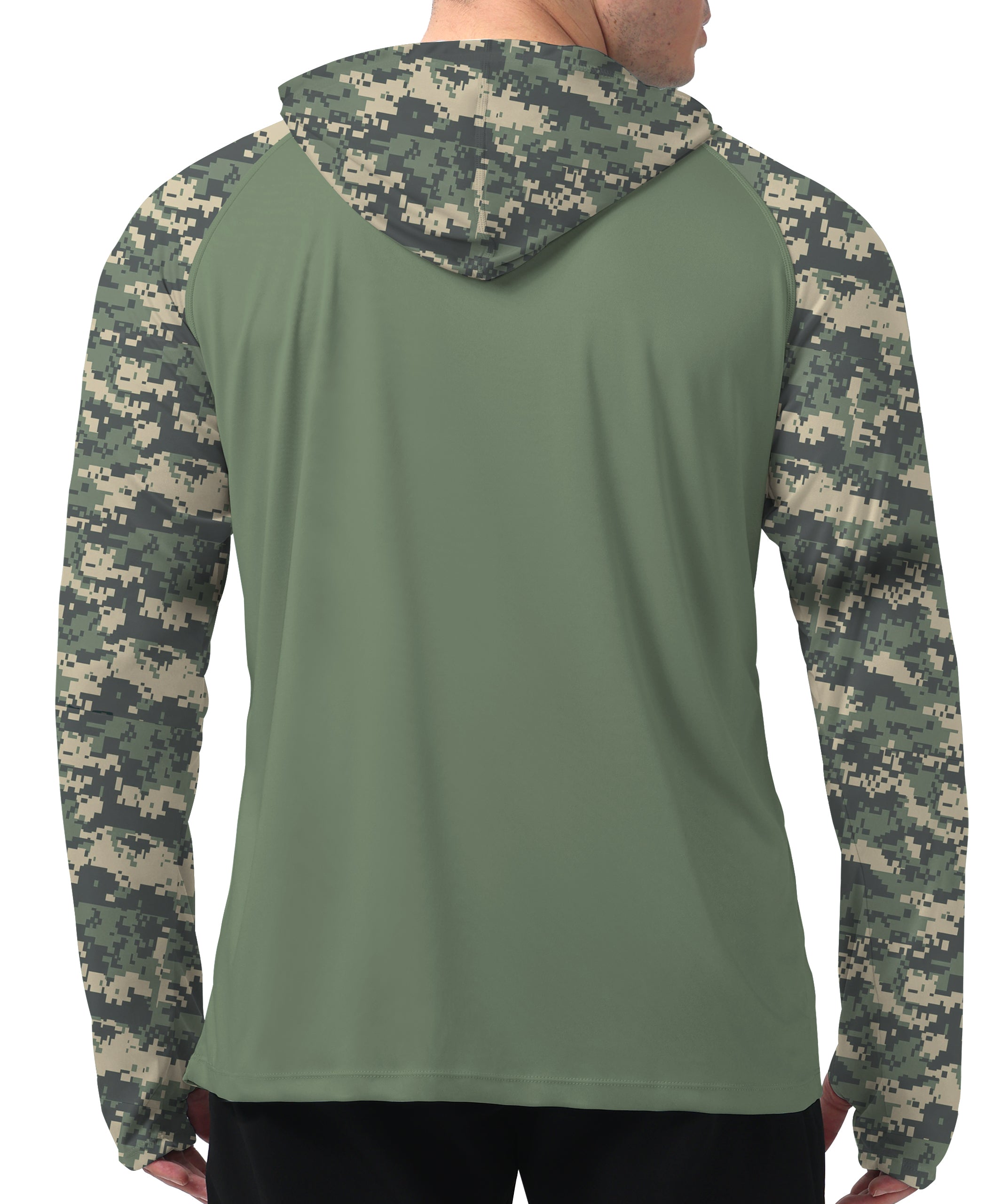 Green Sleeve Camouflage UPF 50+ Sunscreen Hoodie