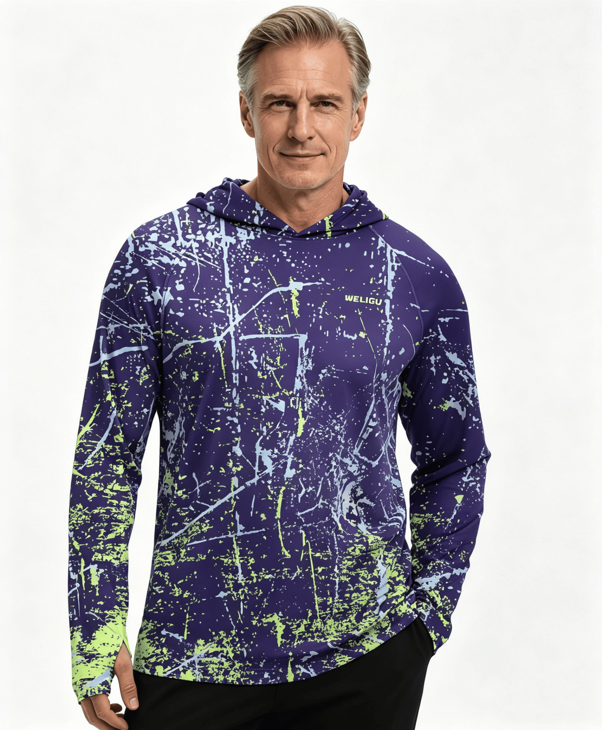 Purple Sun Protection Fishing Hoodie