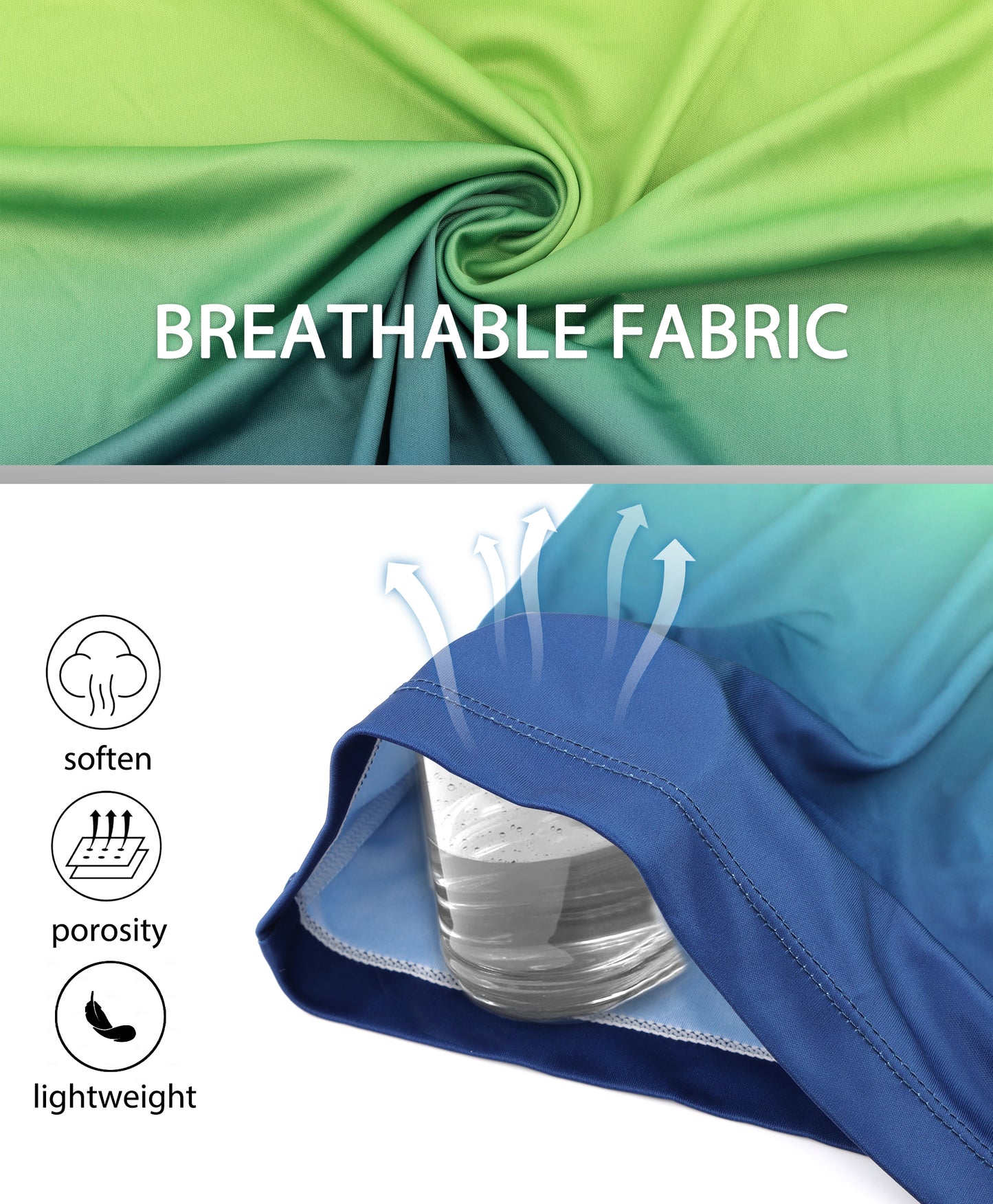 Blue-Green Gradient UPF 50+ Sunscreen Hoodie