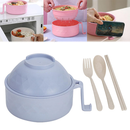 Ramen Bowl Set with Chopsticks, Microwave Safe Noodle Bowl, Ideal for Dorm Rooms, Apartments, and Quick Meal Preparation