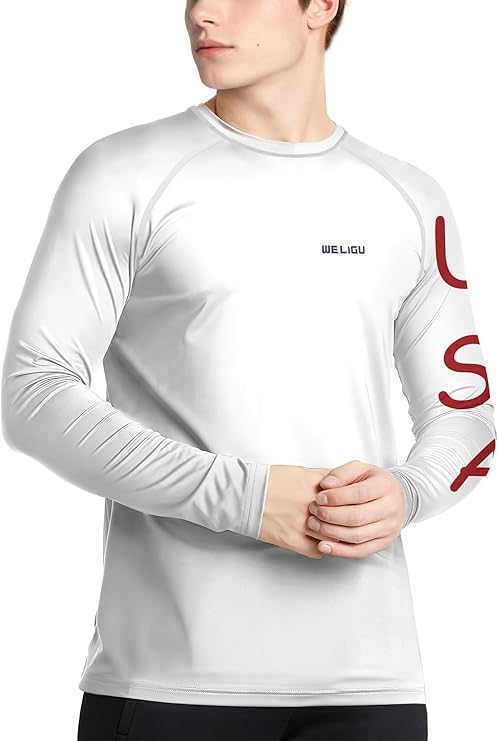 White-Flag Design UPF 50+ Sunscreen Shirt