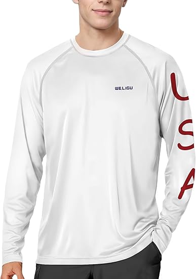 White-Flag Design UPF 50+ Sunscreen Shirt
