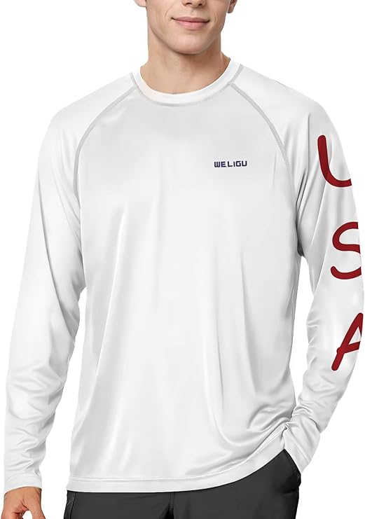 White-Flag Design UPF 50+ Sunscreen Shirt
