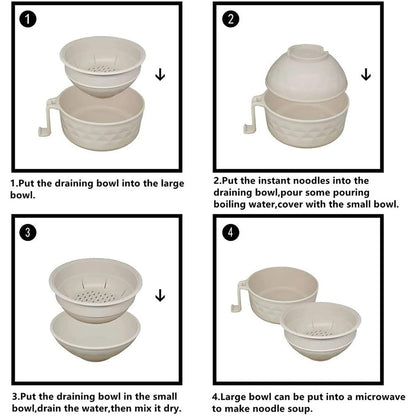 Ramen Bowl Set with Chopsticks, Microwave Safe Noodle Bowl, Ideal for Dorm Rooms, Apartments, and Quick Meal Preparation