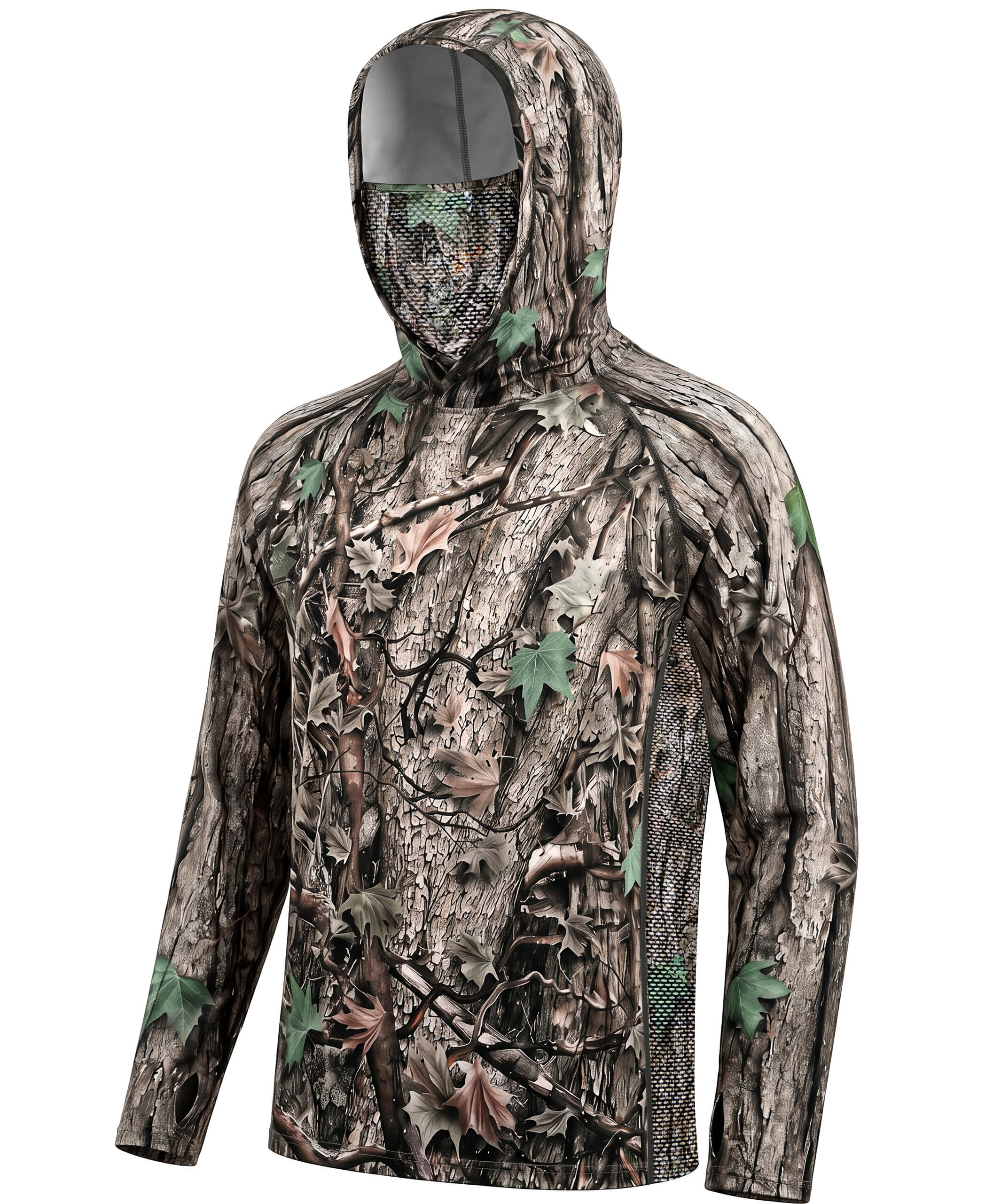 Men's Camo Hunting Hoodie with Face Cover