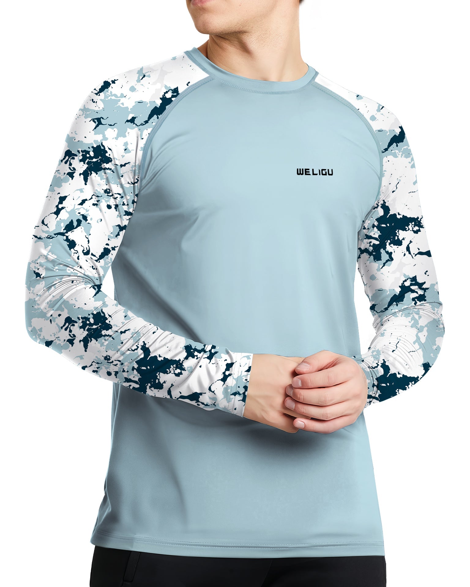 Blue Camouflage UPF 50+ Sun Protection Shirt