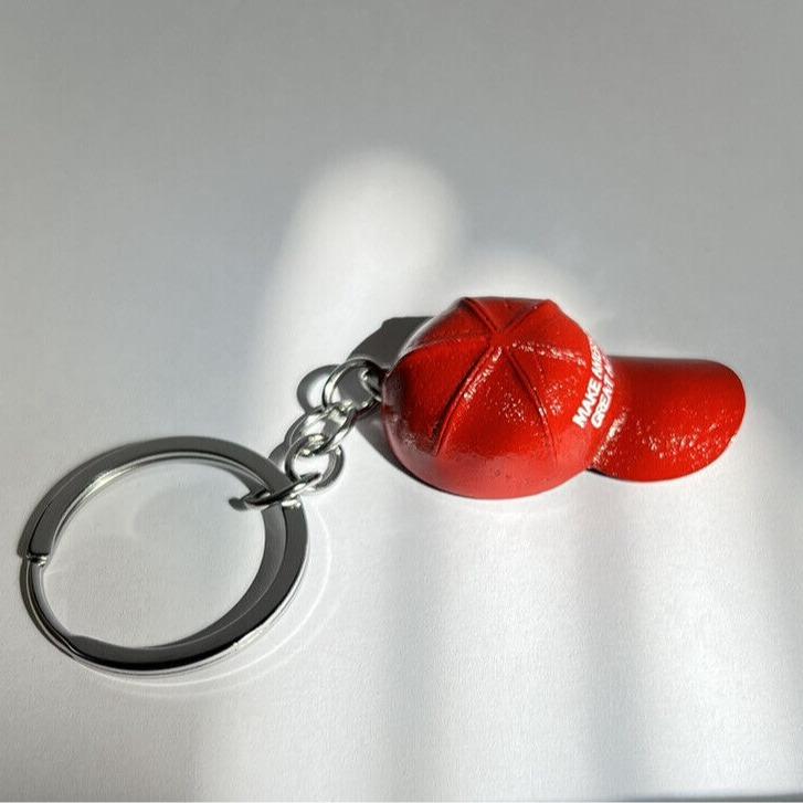 Hat Metal Keychain Baseball Cap Keychain,Metal Key Chain Keychain Ring with USA Flag,Flag Hat Metal Key Chain