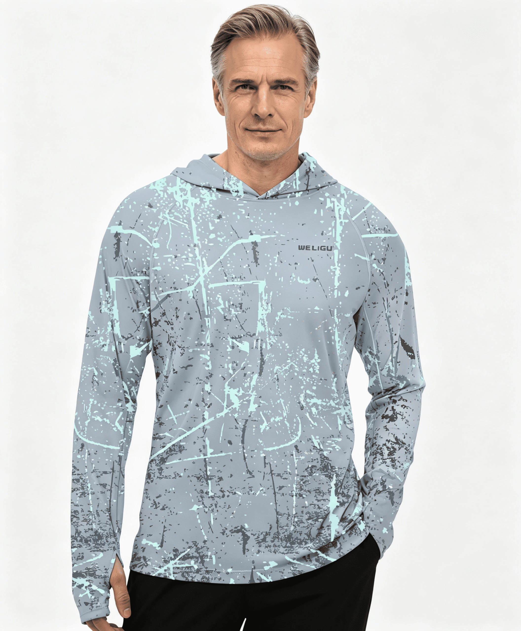 Light Grey Sun Protection Fishing Hoodie