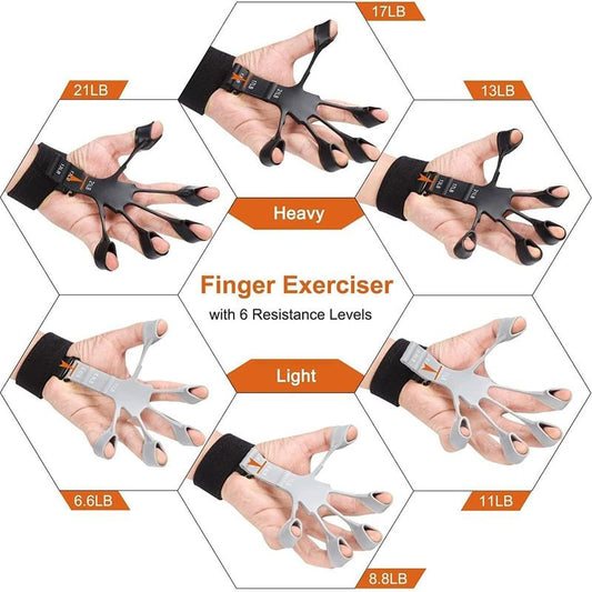 Adjustable Hand Grip Strengthener, 2-Pack Finger Exerciser and Stretcher for Strength Training and Hand Rehab, Portable Home Gym Tool for Anxiety Relief, Summer or Fall Gift for Men