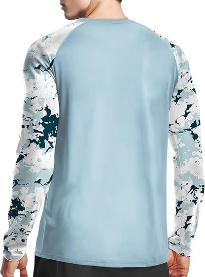 Blue Camouflage UPF 50+ Sun Protection Shirt