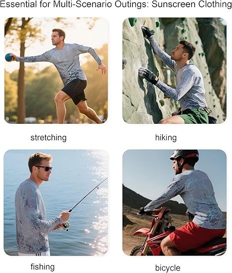 Light Grey Splash-Ink UPF 50+ Sunscreen Shirt