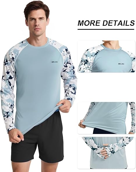 Blue Camouflage UPF 50+ Sun Protection Shirt