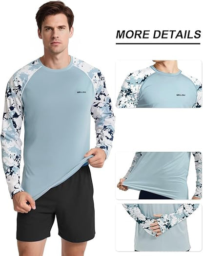 Blue Camouflage UPF 50+ Sun Protection Shirt