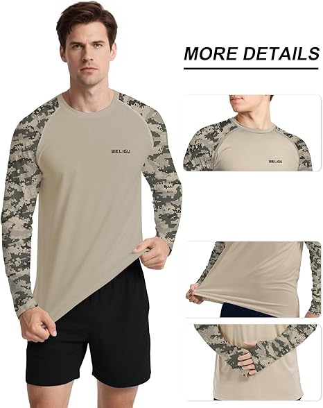 Khaki Camouflage UPF 50+ Sunscreen Shirt