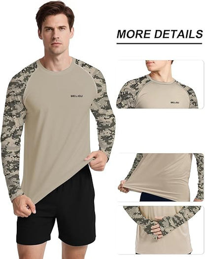 Khaki Camouflage UPF 50+ Sunscreen Shirt