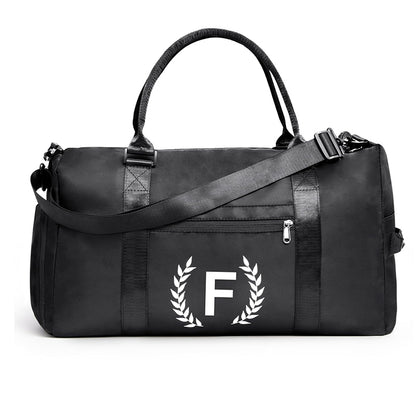 Black Gym Bag for Women, Personalized Duffle Bag with Shoe Compartment, Sports Bag for Yoga & Dance with Wet Pocket and Mat Strap