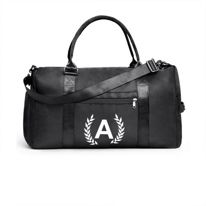 Black Gym Bag for Women, Personalized Duffle Bag with Shoe Compartment, Sports Bag for Yoga & Dance with Wet Pocket and Mat Strap