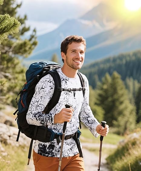 Black and White Splash-Ink UPF 50+ Sun Protection Shirt