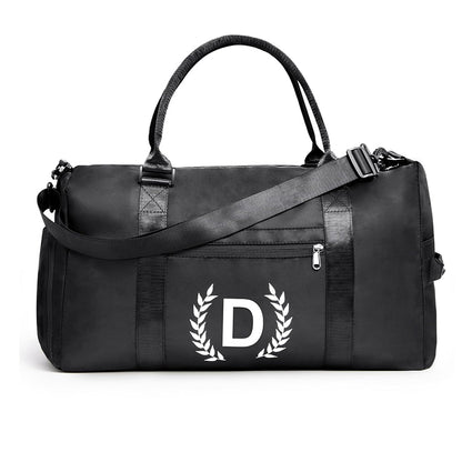 Black Gym Bag for Women, Personalized Duffle Bag with Shoe Compartment, Sports Bag for Yoga & Dance with Wet Pocket and Mat Strap