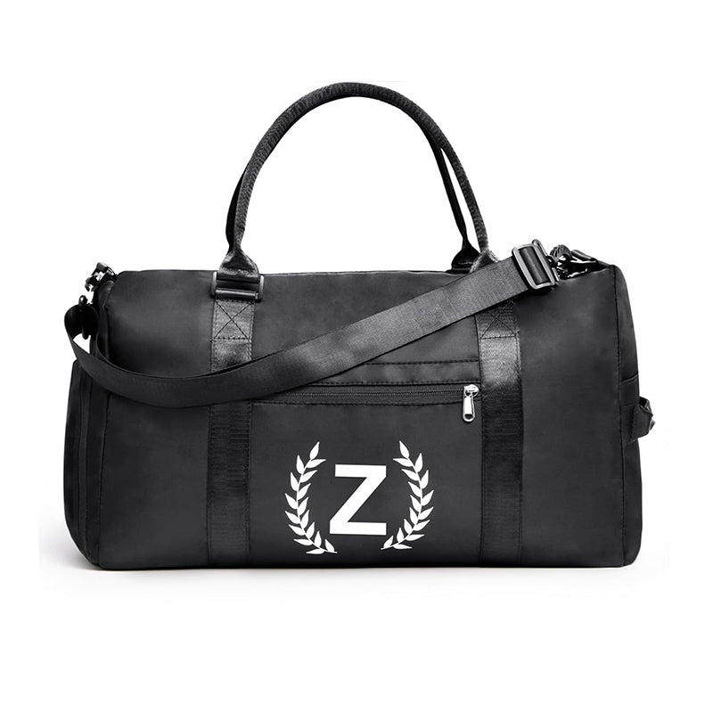 Black Gym Bag for Women, Personalized Duffle Bag with Shoe Compartment, Sports Bag for Yoga & Dance with Wet Pocket and Mat Strap