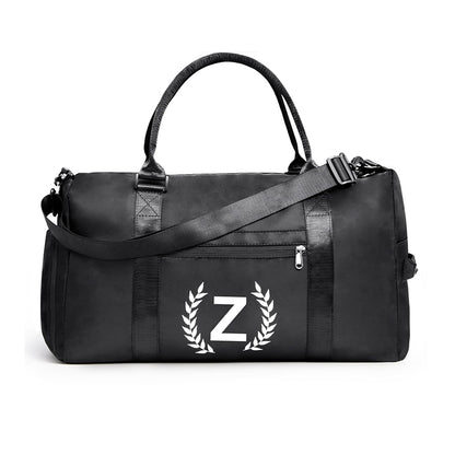 Black Gym Bag for Women, Personalized Duffle Bag with Shoe Compartment, Sports Bag for Yoga & Dance with Wet Pocket and Mat Strap