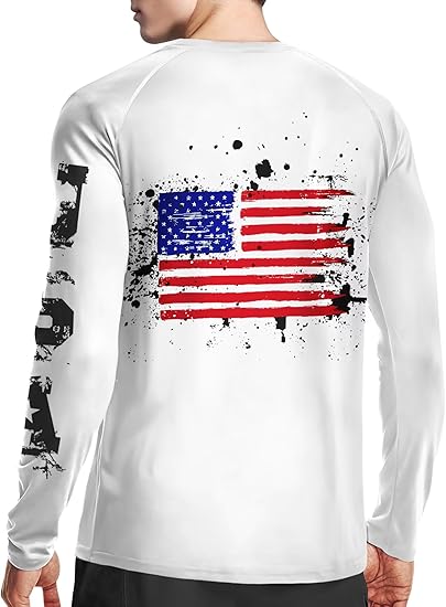 New White-Flag Design UPF 50+ Sunscreen Shirt