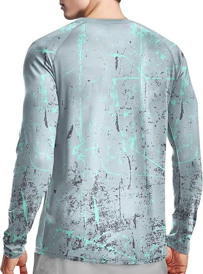 Light Grey Splash-Ink UPF 50+ Sunscreen Shirt