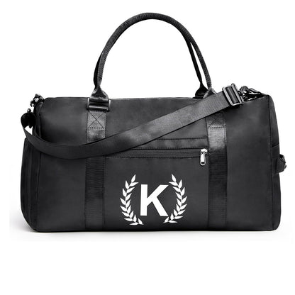 Black Gym Bag for Women, Personalized Duffle Bag with Shoe Compartment, Sports Bag for Yoga & Dance with Wet Pocket and Mat Strap