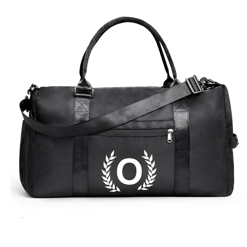 Black Gym Bag for Women, Personalized Duffle Bag with Shoe Compartment, Sports Bag for Yoga & Dance with Wet Pocket and Mat Strap