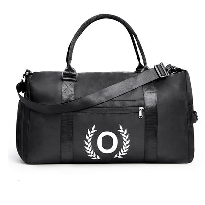 Black Gym Bag for Women, Personalized Duffle Bag with Shoe Compartment, Sports Bag for Yoga & Dance with Wet Pocket and Mat Strap