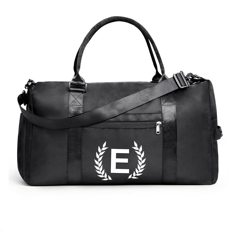 Black Gym Bag for Women, Personalized Duffle Bag with Shoe Compartment, Sports Bag for Yoga & Dance with Wet Pocket and Mat Strap