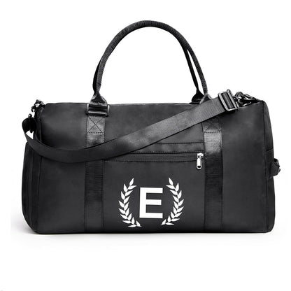 Black Gym Bag for Women, Personalized Duffle Bag with Shoe Compartment, Sports Bag for Yoga & Dance with Wet Pocket and Mat Strap