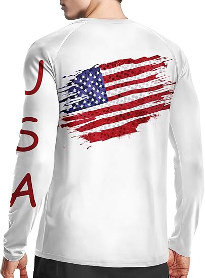 White-Flag Design UPF 50+ Sunscreen Shirt