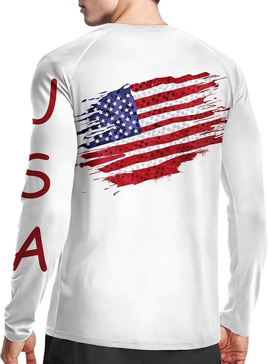 White-Flag Design UPF 50+ Sunscreen Shirt