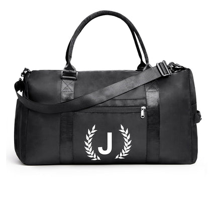 Black Gym Bag for Women, Personalized Duffle Bag with Shoe Compartment, Sports Bag for Yoga & Dance with Wet Pocket and Mat Strap