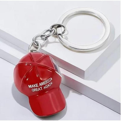Hat Metal Keychain Baseball Cap Keychain,Metal Key Chain Keychain Ring with USA Flag,Flag Hat Metal Key Chain