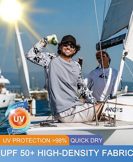 Grey Camouflage UPF 50+ Sun Protection Shirt